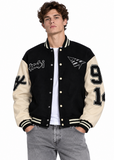 Ksubi x Planes black and white varsity jacket