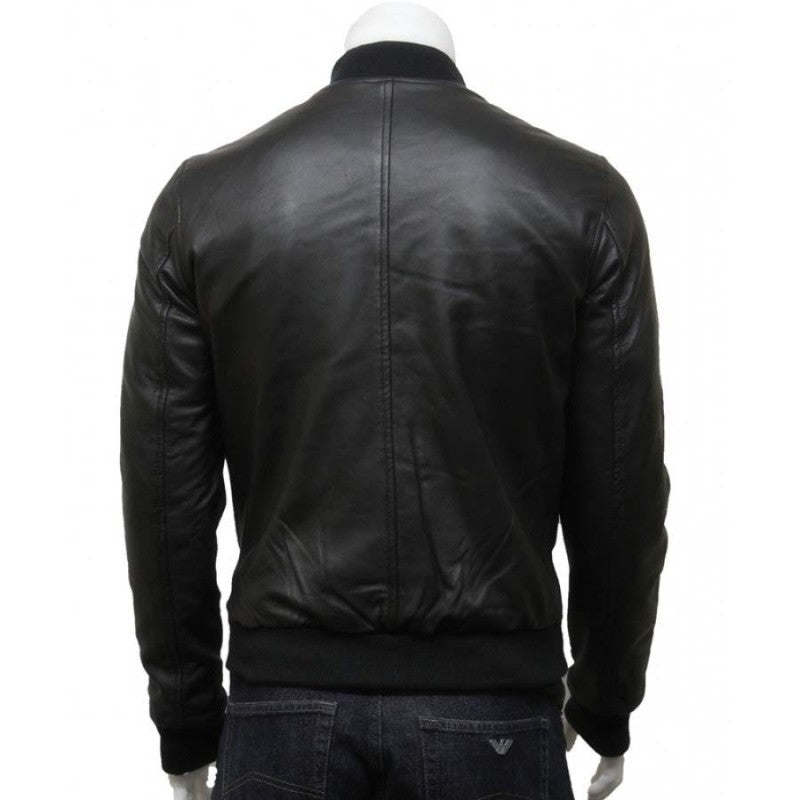 Mens Biker Slim Fit Bomber Jacket