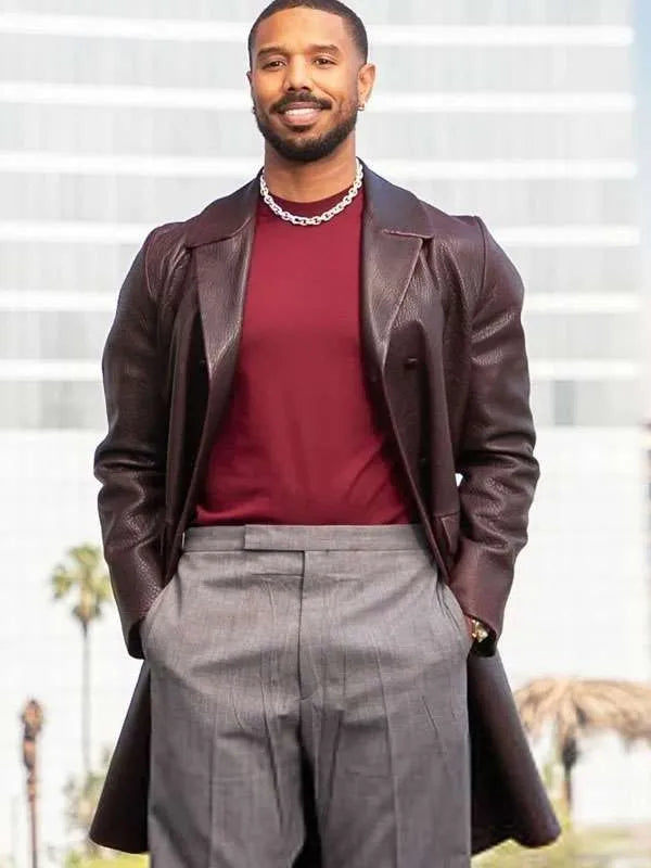 Smoke brown real leather trench coat