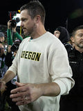 Dan Lanning Oregon Ducks 2026 Cream Fleece Crewneck Sweatshirt