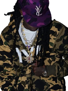 Playboi Carti YVL Bape Camo Black Pullover Hoodie