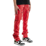 Men's Red Motorcycle Leather Pants