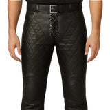 Lace Up Black Leather Pants