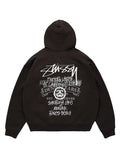 Unisex Stussy x Denim Tears New York Fishing Tour 2026 Black Fleece Pullover Hoodie