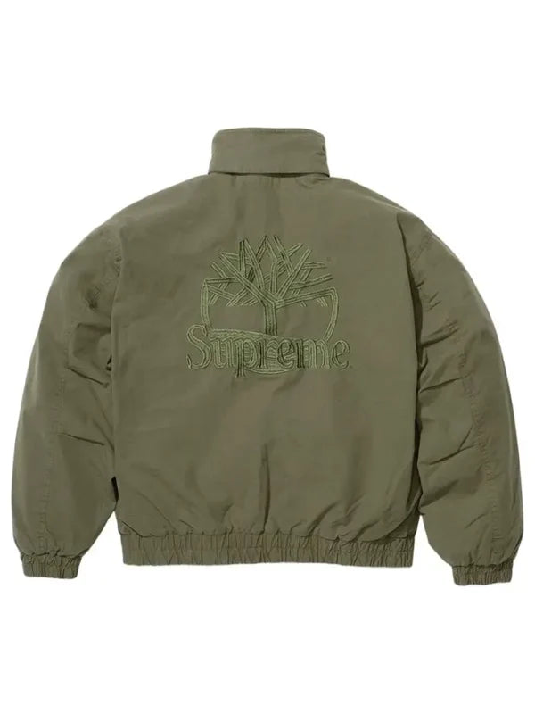 Hooded utility jacket with stand-up collar and elastic cuffs