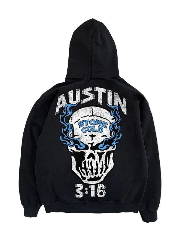 Recreation – WWE Stone Cold Steve Austin 3:16 Warren Lotas Black Hoodie